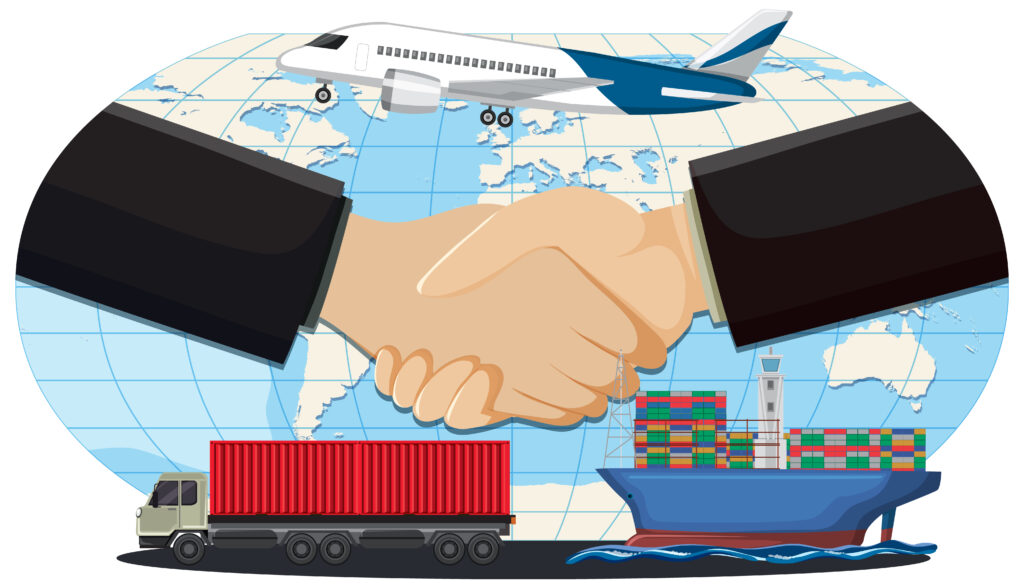 global trade and cooperation illustration